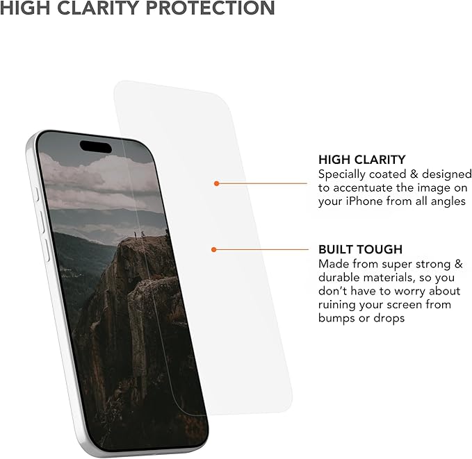 Rokform 2 Pack Screen Protector for iPhone 17 Active Touch | Shatter Proof | High Definition | Case Friendly | Tempered Glass (Clear)