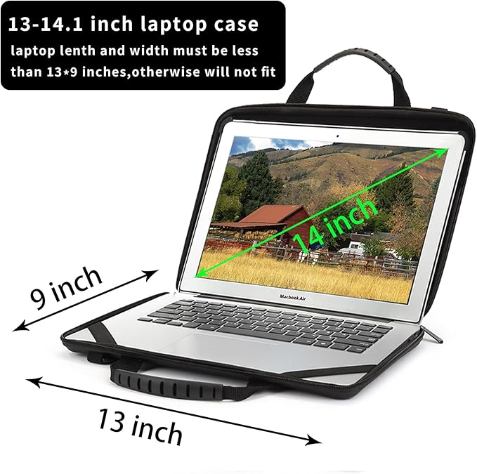 BUG 13-14 Inch Laptop Case Hard Shell Protective Laptop Carrying Case with Stand for Heat Dissipation
