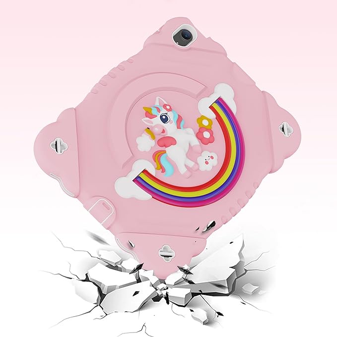 XZC Case for iPad (A16) 11th Generation 11 Inch 2025/ iPad 10th Generation 10.9 Inch 2022 Unicorn Heavy Duty Shockproof Rugged Cover with Built-in Stand/Strap (Pink)