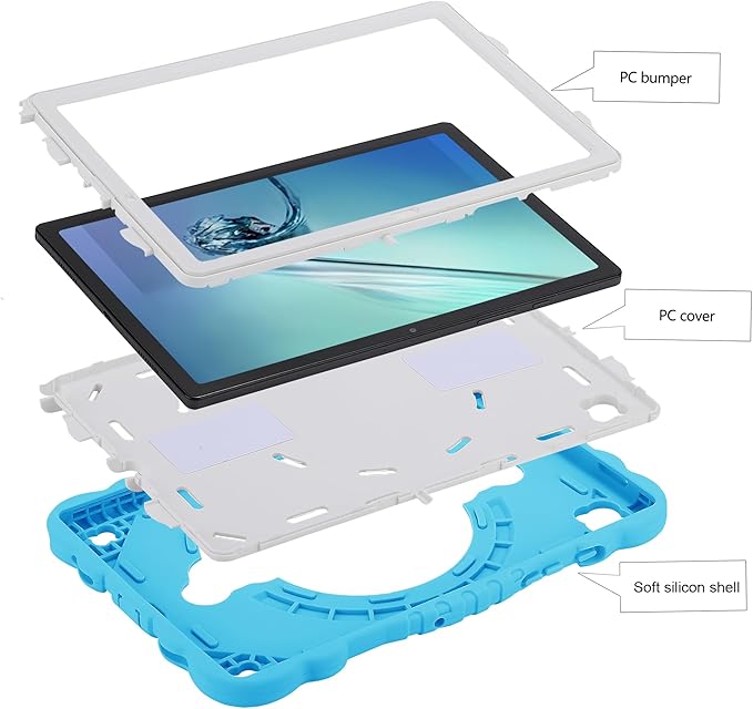 XZC Case for Samsung Galaxy Tab A8 10.5 inch (SM-X205N/X200N/X207) 2021/2022 Unicorn Heavy Duty Shockproof Protective Cover with Adjustable Shoulder Strap (Light Blue)