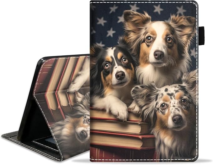 Cute Dogs On The Bookshelf