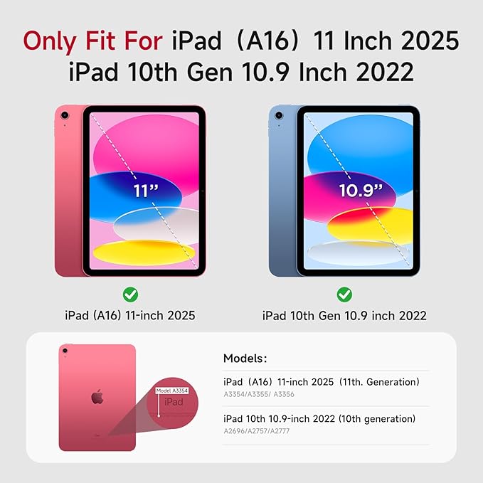 kenke Magnetic Case for iPad 11 Inch A16 2025/10th Generation 10.9 Inch 2022 with Detachable Clasp Slim Strong Magnetic Multi-fold Stand Cover with Pencil Holder Auto Wake/Sleep Purple