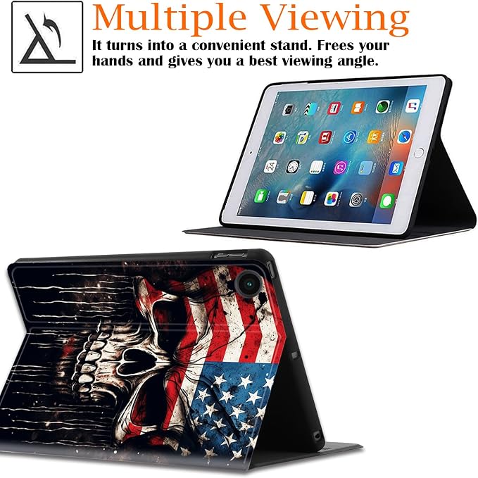 Vintage American Flag and Skull