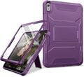 DTTO Case for iPad (A16) 11th Generation 11-Inch 2025 iPad 10th Generation 10.9-Inch 2022 Durable Shockproof Full Body Protective Cover with Built-in Screen Protector Dark Purple