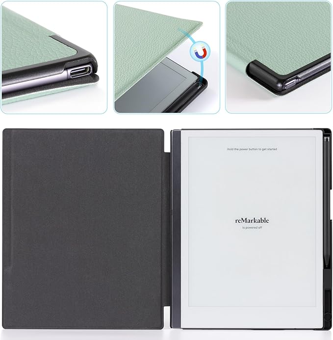 CoBak Case for Remarkable 2 Tablet - Lightweight and Hard Back Shell Protective Book Folio Cover with Built-in Pen Holder - Only for 10.3 2020 Released (Sage Green)