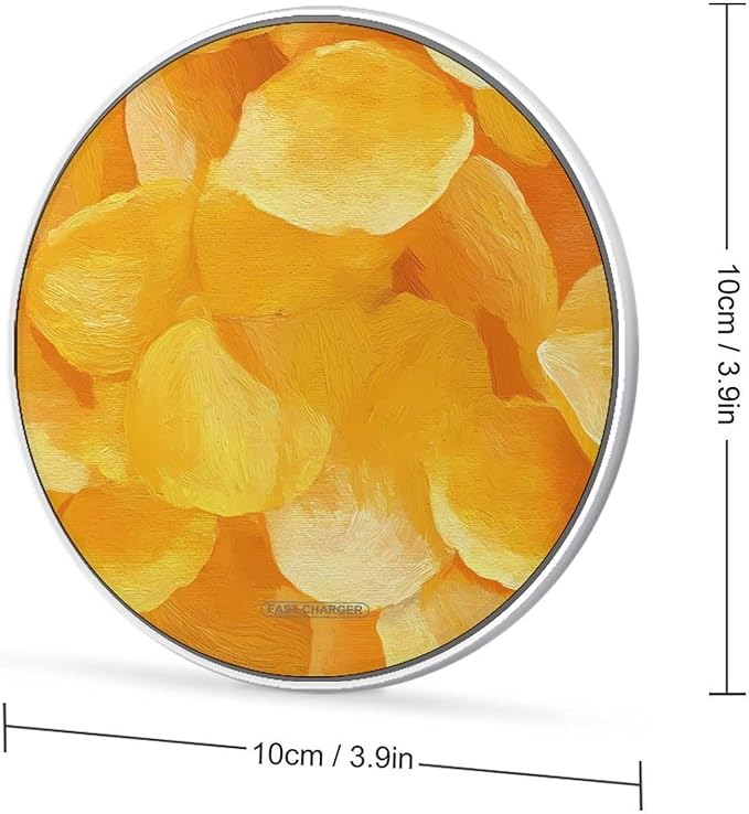 Yellow Potato Chips Phone Charger Magnetic Charging Pad Anti-Slip with USB Cable