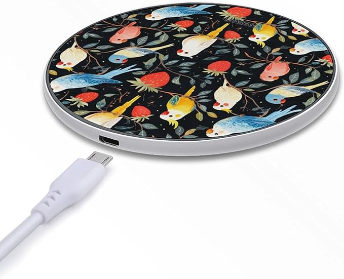 Cockatiel Parrot Wireless Charger Anti-Slip Wireless Charging Pad Slim Charger Mat for Men Women