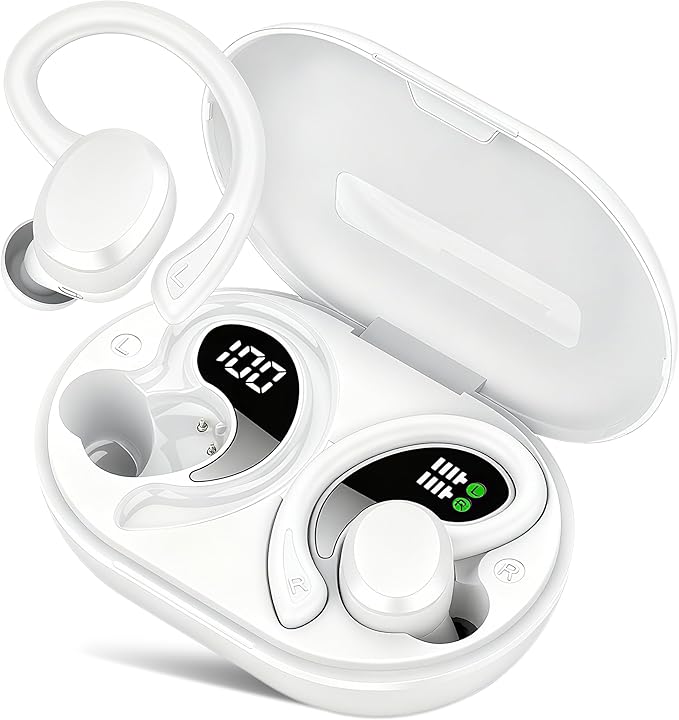 sprtoybat Wireless Earbuds 2026 New Bluetooth 5.4 Headphones Sport Earphones with 68Hrs Playtime LED Display ENC Noise Cancelling Mic IPX7 Waterproof Over Ear Ear Buds with Hook for Sports/Running