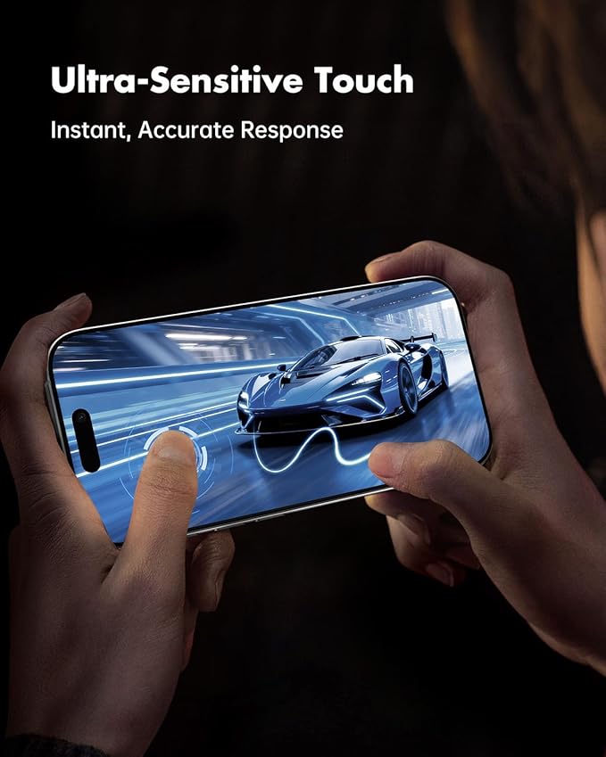 UNBREAKcable Privacy Screen Protector for iPhone 16 Pro 3 Pack Full Coverage Tempered Glass [28° Anti-Spy] [9H Hardness] [Easy Installation Box] Shatterproof Private Screen Guard