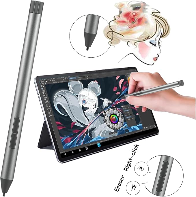 Stylus Pen Compatible with Lenovo Digital Pen 3 for Yoga 6/7/9 YogaBook 9 IdeaPad Flex 5 ThinkBook (Silver)