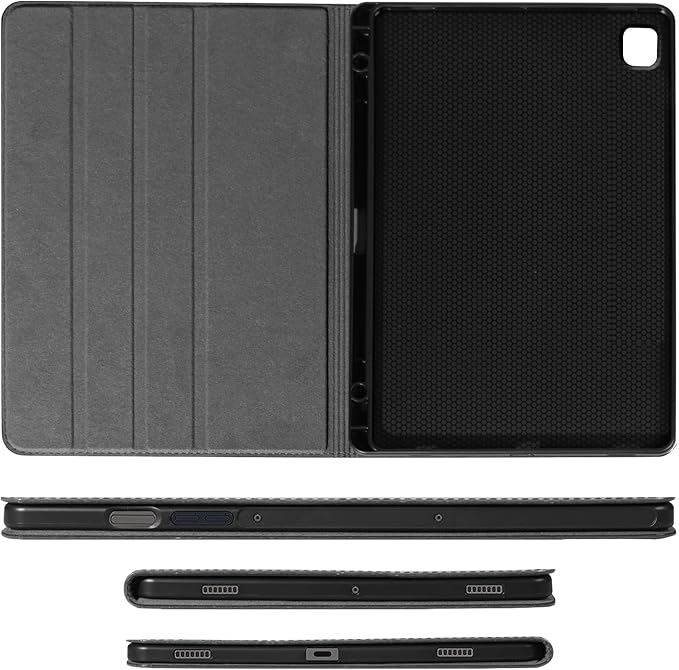 Gexmil Genuine Leather Case for Samsung Galaxy Tab S6 Lite 10.4 Inch with Pencil HolderShockproof Protective Adjustable Kickstand Smart Premium Folio Flip Tablet Cover Grey