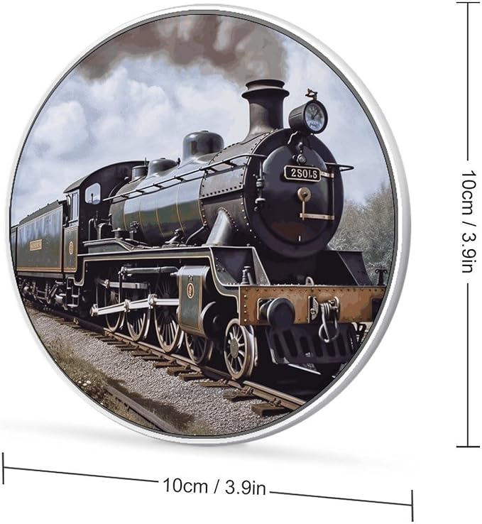Steam Locomotive Train Wireless Charger Fast Wireless Charging Pad with USB Cable 10W Anti-Slip Magnetic Wireless Charger Portable Slim Charger Puck Travel Charging Station