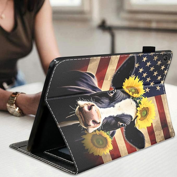 American Flag Cow Sunflower