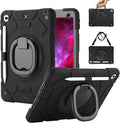 for iPad 9th/8th/7th Generation Case(2021/2020/2019)360°Rotating Handle Stand with[ Pencil Holder&ampShoulder Strap] Heavy Duty Shockproof Kids Cover for iPad 10.2 inch (Black)