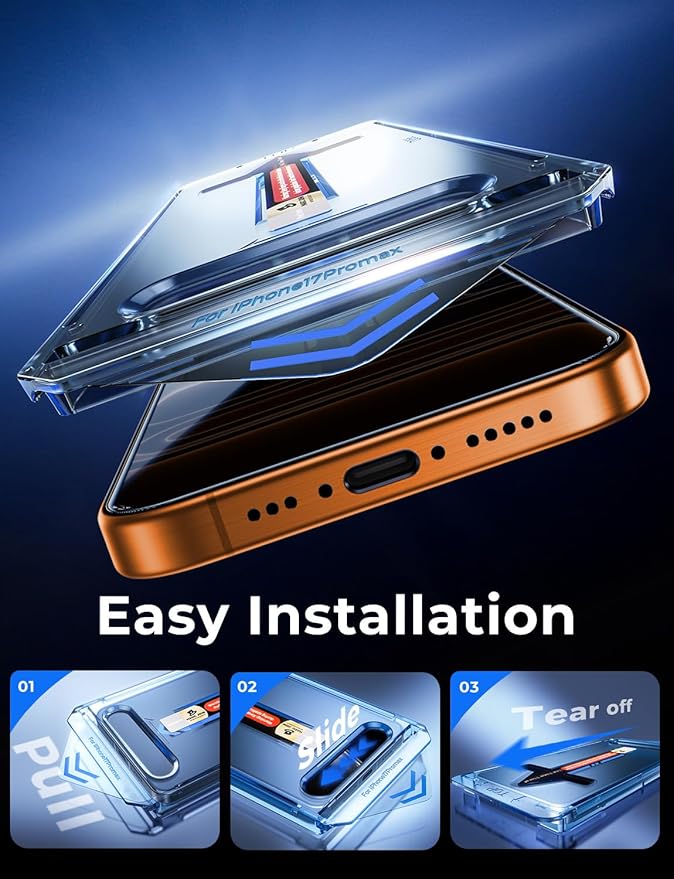 MAGIC JOHN 2 Pack for iPhone 17 Pro Max 6.9 inch Privacy Glass Screen Protector-[Anti-Spy] Auto Dust-Elimination Bubble Free Easy Installation Daily Drop Protection