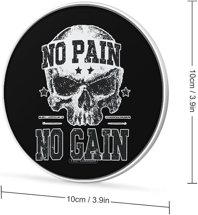 Grunge No Pain No Gain Camouflage Phone Charger Magnetic Charging Pad Anti-Slip with USB Cable