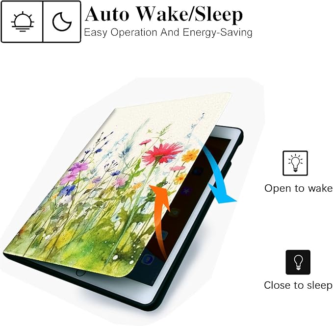 for Samsung Galaxy Tab A11 Plus 2025/ Tab A9 Plus 2023 11 inch Tablet CaseAuto Wake/SleepAdjustable Stand Protective Cover - Plant Flower