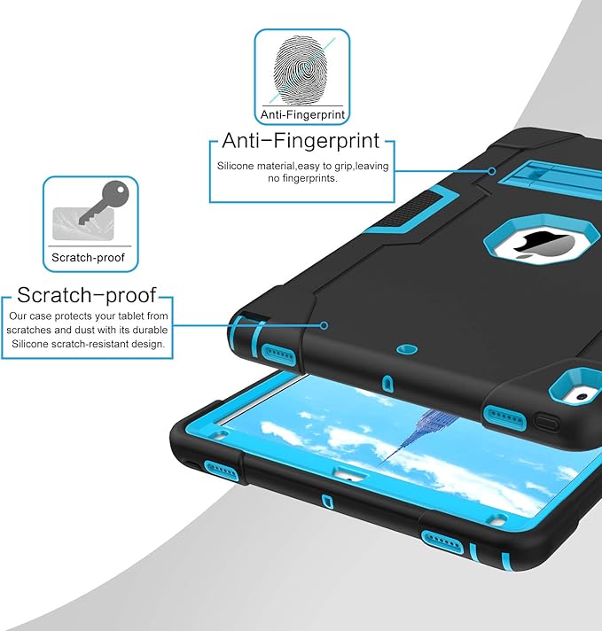 BENTOBEN for iPad Air 3 10.5 2019 Case iPad Pro 10.5 2017 Case 3 Layers Heavy Duty Rugged Shockproof Kickstand Protective Tablet Case Cover for iPad Air 3rd Gen/iPad Pro 10.5 Inch Blue/Black