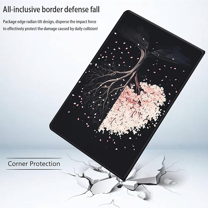 Bxgolkgd Tablet Case for 7 Kindle Paperwhite 2024 (12th Gen) &amp Kindle Colorsoft Signature EditionAuto Wake/Sleep FunctionCherry Blossom Bloom and Wilt