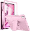 Soke Case for iPad Air 13-Inch M4 2026 M3 2025 &amp M2 2024with Built-in Screen Protector and Kickstand Rugged Full-Body Heavy Duty Protective Cover for Apple iPad Air 13 - Pink