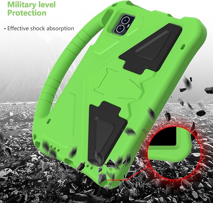 Kids Case Compatible with T-Mobile Revvl tab 2 (2025) 10.1 inch Lightweight EVA Shockproof Cover w/Stand Shoulder Strap Protective Case Compatible with T-Mobile Revvl tab 2 Tablet(Green)