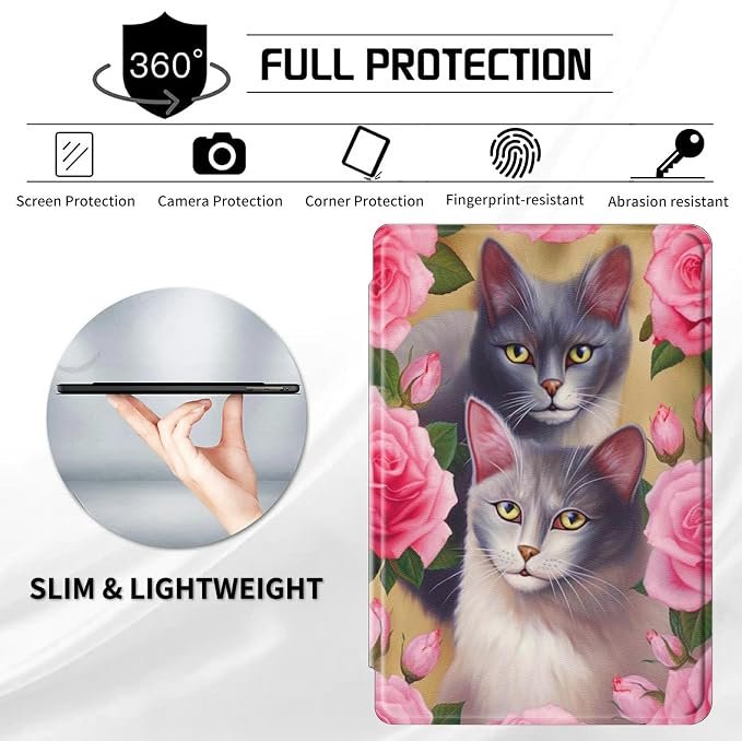 Pink Rose Flower Cat