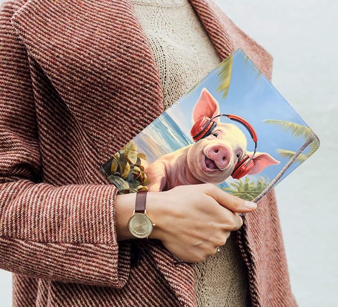 Cute Pig with Headphones
