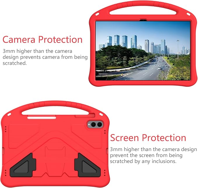 for Galaxy Tab S11 Ultra 14.6 inch Case Kids 2025 with Strap EVA Stand Kickstand Cover for Samsung S11 Ultra Tablet Case 14.6'' (Red)