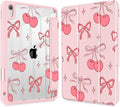 May Chen for iPad (A16) 11th Generation Case 11 Inch 2025 iPad 10th Gen Case 2022 10.9 inch Built-in Pencil Holder with Shockproof Cover Clear Back Shell Auto Wake/Sleep Girly Cherry &amp Bow