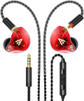 Vibes 202M Wired Earbuds - HiFi in Ear Monitor Headphones - Noise Isolating Ear Buds w/ Mic - Clear Sound Deep Bass &amp Comfort-Fit Gaming Earphones - MMCX to 3.5mm &amp Silver Plated Cord Carryi