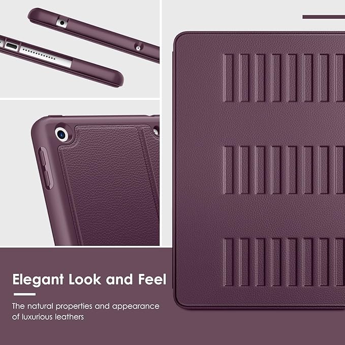 VIKESI Case for iPad 9th / 8th / 7th Generation 10.2 inch (2021/2020/2019 Released)Multiple Angles Magnetic Stand CoverShockproof BackPencil Holderand Auto Sleep/WakeDark Purple