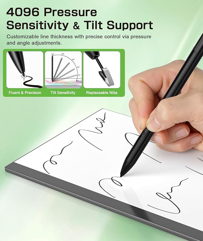Ciscle Magnetic EMR Stylus Pen for Remarkable 2 No Charging Needed 4096 Pressure Levels Palm Rejection Tilt Support Eraser &amp 5 Replaceable Tips Compatible with EMR Devices