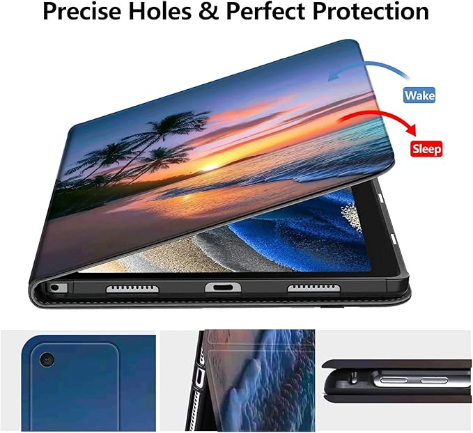 Case for Amazon Fire 7 Tablet 7 12th Generation 2022 Release PU Leather Smart Protective Cover with Auto Sleep/Wake for Fire 7 2022Beautiful Sunset