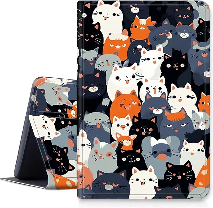Case for iPad Pro 11 Inch Case (2024 Model 5th Gen) PU Leather Smart Protective Cover with Auto Sleep/Wake for iPad Pro 11 2024Many Cats