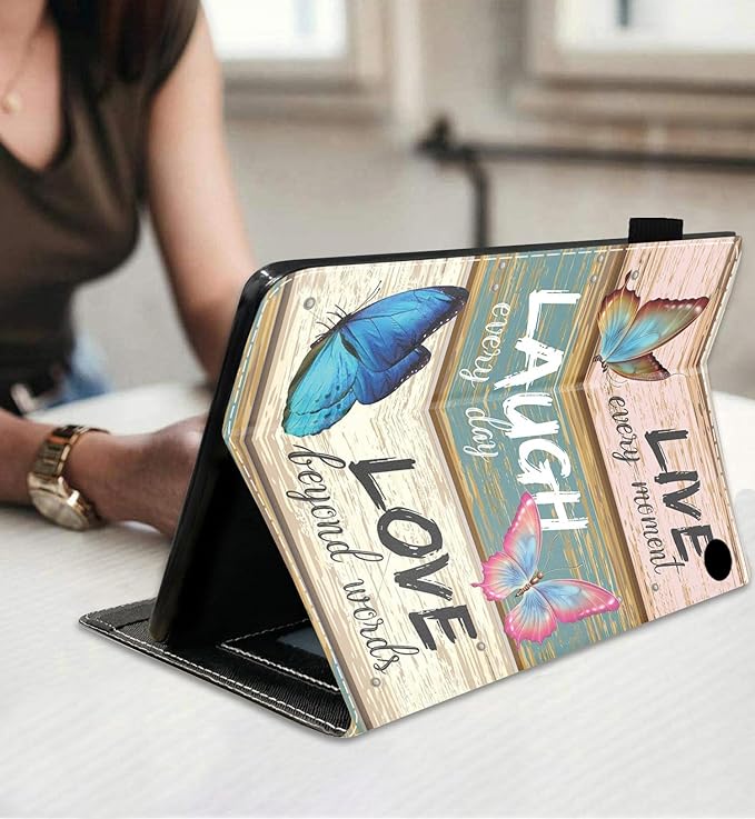 Case for Amazon Fire HD 10 &amp HD 10 Plus Tablet 10.1 (13th/11th Generation 2023/2021 Release) Slim PU Leather Stand Cover with Auto Wake/Sleep - Inspirational Quote Live Laugh Love