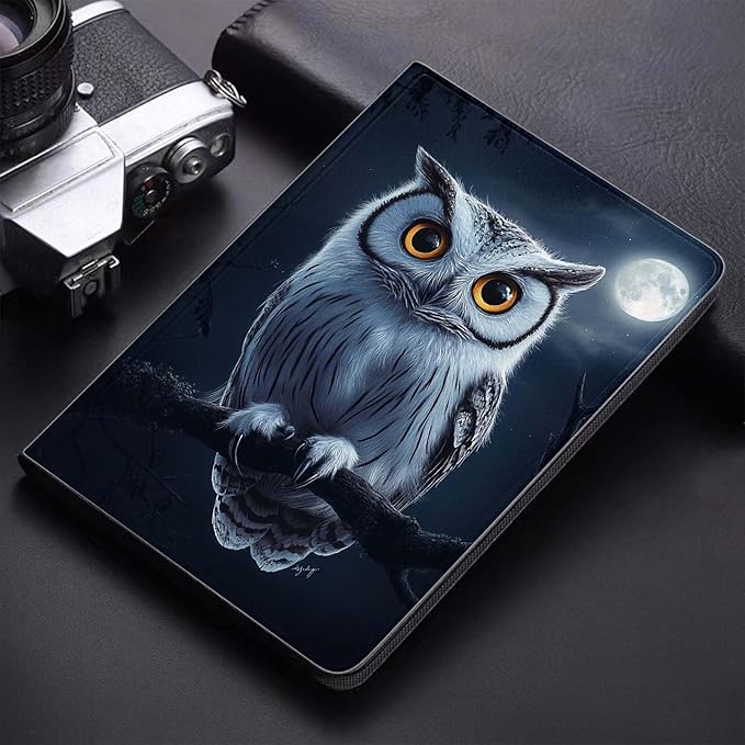 Case for Samsung Galaxy Tab A11 / Tab A9 8.7-Inch 2025/2023Slim Protective LeatherAuto Wake/SleepAdjustable Viewing Angle Stand.Owl Moon