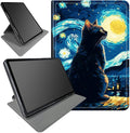 Case for Samsung Galaxy Tab S8 Plus 2022/S7 FE 2021/S7 Plus 2020 12.4 Inch Cat On Starry Night Theme 360 Degree Rotating Stand Smart Protective Cover for Samsung S7 FE Tablet
