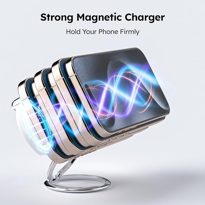 Wireless Charger Stand Foldable Magnetic 3 in 1 Charging Station for Multiple Devices Phone Stand and HolderCompatible with iPhone 17/16/15/14/13 Series 1 Pack
