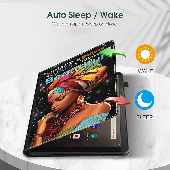 Case for Amazon Fire HD 10 Tablet (9th/7th/5th Generation2019/2017/2015 Release) Multi-Angle Smart Stand Cover Auto Sleep/Wake for Fire 10.1 InchAfrican American Women