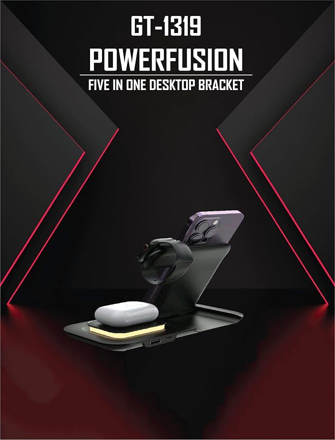 15W Fast Wireless Charging Station: 3 in 1 Charger Stand Multiple Devices for 17 16 15 14 Pro Max - i Watch 11 10 9 8 7 6 5 4 3 SE and Ultra Series - Air pods 4 3 2 Pro