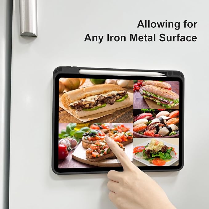 Case for iPad Air 11 Inch M4/M3/M2 2026/2025/2024 iPad Air 10.9 5th/4th Gen. 2022/2020 iPad Pro 11 4th/3rd/2nd 2022/2021/2020 with Pencil Holder Vertical Stand Detachable Magnetic Black