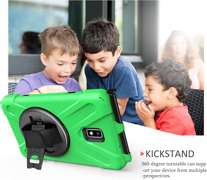 Case for Samsung Galaxy Tab Active 2 8.0 T390 T395 T397 Military Grade [15 ft Drop Tested] Full-Body Shockproof Protective Cover with 360° Rotation Stand Hand Strap &amp Pencil Holder