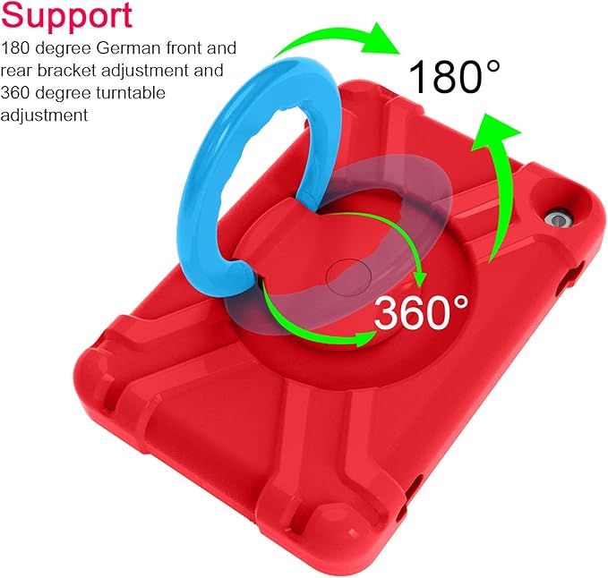Compatible with Amazon Fire HD 8 2020/2022 Tablet Case Tablet CaseRugged Kids Case with Stand Lightweight Shockproof Kids Friendly Tablet Cover Red+Blue