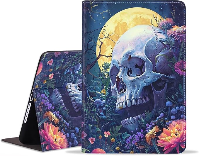 Skull Flowers Under Moon-1