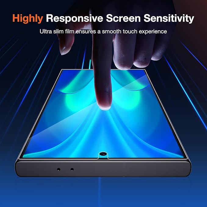 2 Pack HD Screen Protector for Samsung Galaxy S24 Ultra High Definition Clarity Protective Film 100% Fingerprint Unlock 9h+ Tempered Glass Automatic Dust RemovalSensitive Touch Ultra-thin Design