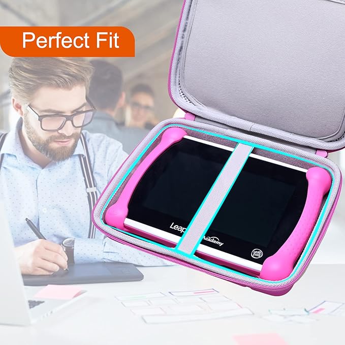 L LTGEM EVA Hard Case for Leapfrog LeapPad Academy Kids' Learning Tablet/Leapfrog Epic Academy Edition (Rose Red)