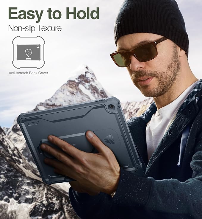 Dexnor for iPad 9.7 Inch 6th /5th Generation(2018/2017) [Built in Screen Protector &amp Kickstand] with Pen Holder Heavy Duty Shockproof Full Body Protective Cover for iPad 6th Generation Case-Blue