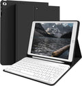 kenke for iPad 6/5th Generation Case with Keyboard 9.7 Inch 2018/2017 iPad Air 2/1 Detachable Wireless Bluetooth iPad Keyboard Case with Built-in Left Side Pencil Holder Auto Wake/Sleep (Black)