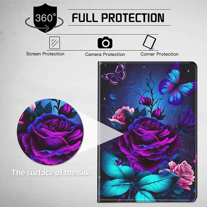 Purple Rose and Blue Butterfly