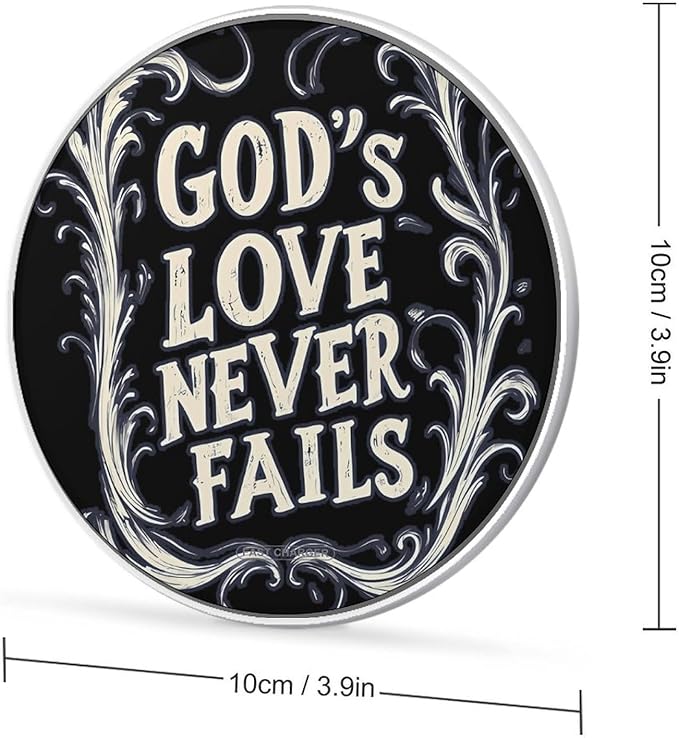 God's Love Never Fails Phone Charger Magnetic Charging Pad Anti-Slip with USB Cable